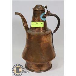 VINTAGE COPPER URN WITH LID 14"