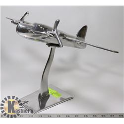 VINTAGE CAST METAL AIRPLANE ON STAND