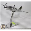 Image 1 : VINTAGE CAST METAL AIRPLANE ON STAND