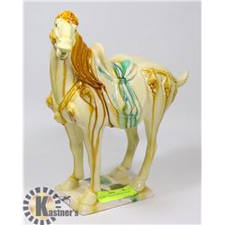 CERAMIC GLAZED CHINESE HORSE 12"