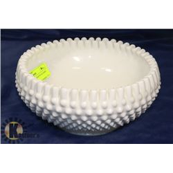 WHITE MILK GLASS RUFFLED DISH