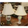 Image 1 : 2 LAMPS - WHITE LOVE STORY AND ONE GREEN TRIMMED.