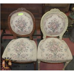 SET OF 2 ANTIQUE TAPESTRY CHAIRS, MADE IN CANADA