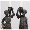 Image 2 : MALE, FEMALE BRONZE CANDLE HOLDERS 15" TALL