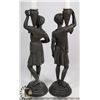 Image 3 : MALE, FEMALE BRONZE CANDLE HOLDERS 15" TALL