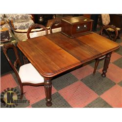 VICTORIAN DINING CRANK TABLE W/ BALLOON BACK CHAIRS