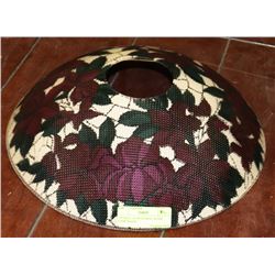 ANTIQUE 14-3/8" FLORAL GLASS LAMP SHADE.