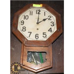 ANTIQUE GRANDMOTHER WALL CLOCK