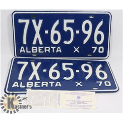 PAIR OF NEW OLD STOCK VINTAGE LICENSE PLATES 1970