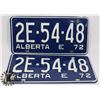 Image 1 : PAIR OF NEW OLD STOCK VINTAGE LICENSE PLATES 1972