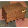 Image 1 : VINTAGE MAHOGANY CARVED TABLE  TOP BOX W/DRAWERS