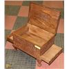 Image 2 : VINTAGE MAHOGANY CARVED TABLE  TOP BOX W/DRAWERS