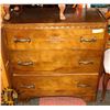 Image 1 : ANTIQUE 3 DRAWER DRESSER WITH BRASS LIKE