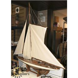 LARGE WOOD MODEL SHIP