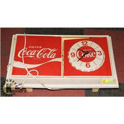 VINTAGE COCA COLA CLOCK NEEDS REPAIR