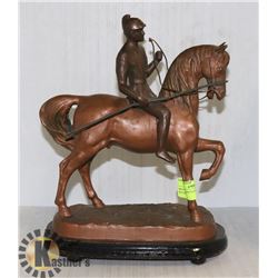 BRONZE 1930'S STATUE HORSE SOLDIER