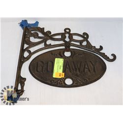 CAST IRON 2 SIDED SIGN-WELCOME & GO AWAY