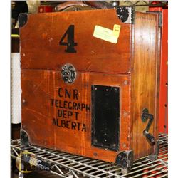 CNR TELEGRAM WOOD BOX COMPLETE MINUS HANDLE