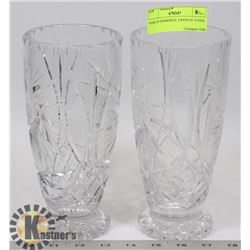 PAIR OF PINWHEEL CRYSTAL VASES