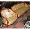 Image 1 : ANTIQUE WOOD CARVED AND UPHOLSTERED SOFA 93"