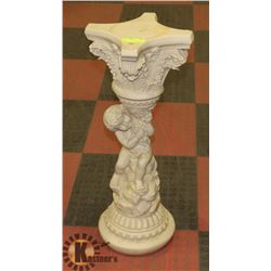 MARBLE LIKE CARVED PLANT STAND