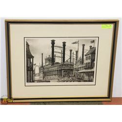 DRAWING OF "THE ROBERT E LEE" ARTIST SIGNED