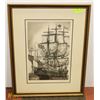 Image 1 : SHIP DRAWING SIGNED BY THE ARTIST