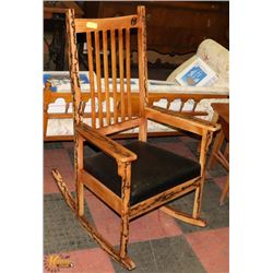 VINTAGE ROCKING CHAIR REFINISHED WITH FRACTAL BURN