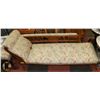 Image 1 : ANTIQUE WOOD CARVED CHAISE LOUNGE. 68"