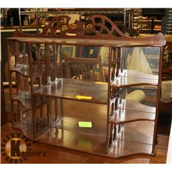 ANTIQUE WALL MIRRORED BACK CURIO WITH 3 SHELVES