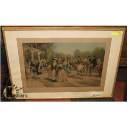 LARGE FRENCH ANTIQUE RETOUR DE LA PROMENADE