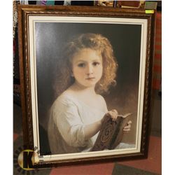 LARGE VICTORIAN STYLE "LITTLE GIRL" READING WALL