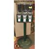 Image 1 : 3 SECTION OLD CANDY GUMBALL MACHINE WITH KEYS