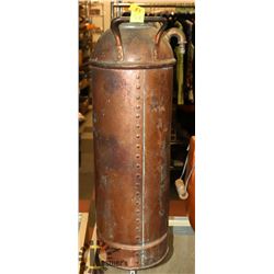 ANTIQUE COPPER FIRE EXTINGUISHER.