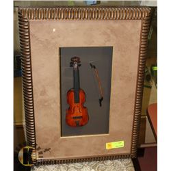 FRAMED SHADOW BOX VIOLIN PICTURE