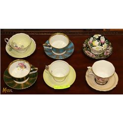 6 SETS OF BONE CHINA CUP AND SAUCERS