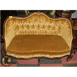 VINTAGE WOOD FRENCH PROVINCIAL STYLE LOVE SEAT 52"