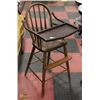 Image 1 : ANTIQUE WOODEN HIGH CHAIR.