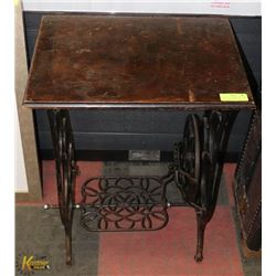 ANTIQUE CAST IRON SEWING TABLE BASE COFFEE TABLE