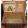 Image 3 : ANTIQUE VICTORIAN HUMPBACK TRUNK W KEY AND