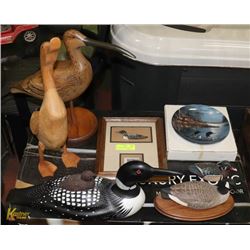LOT OF HANDCRAFTED & SIGNED WOOD DUCK FIGURES WITH