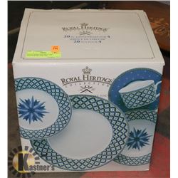 ROYAL HERITAGE MINT 20PC DINNERWARE FOR 4 IN