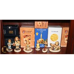 SHELF 2 INCL 7 ASSORTED GOEBEL GERMAN FIGURINES