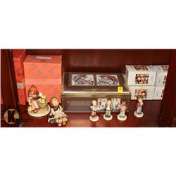 SHELF 3 INCL. 6 ASSORTED GOEBEL GERMAN FIGURINES