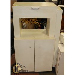 VINTAGE WOOD CABINET. 29" X 15.5" X 49"