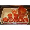 Image 1 : ORANGE CARNIVAL GLASS AND WATER PITCHER SET