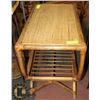 Image 1 : WICKER AND BAMBOO SIDE TABLE.