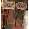 Image 1 : PAIR OF WICKER & METAL ACCENT PLANT STANDS.