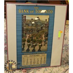 1943 TD BANK WWII CALENDAR COMPLETE