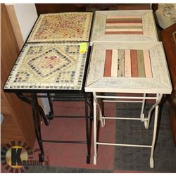 LOT OF 4 ASSORTED DECORATIVE PLANT STANDS.